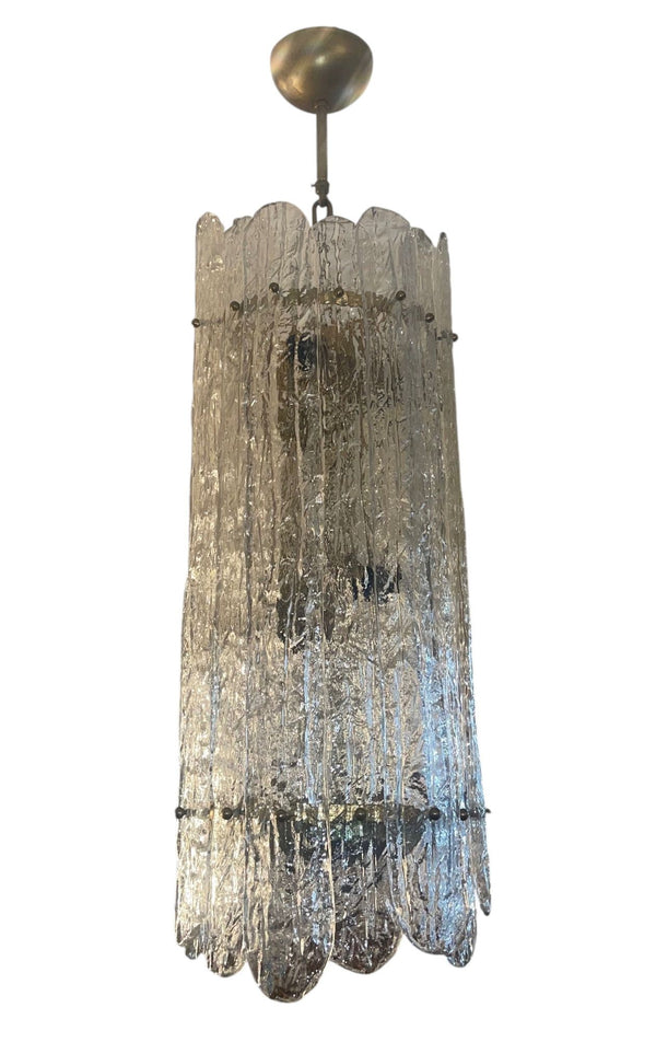 1960's Italian Murano Textured Glass Pendant Light