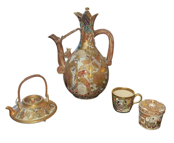 Meiji Period Japanese Satsuma Porcelain Tea Set, 19th Century.
