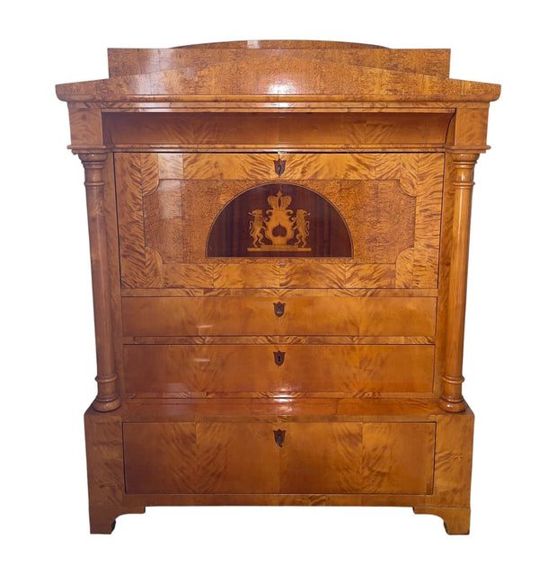 19th Century Biedermeier Secretary Desk with Secret Compartments