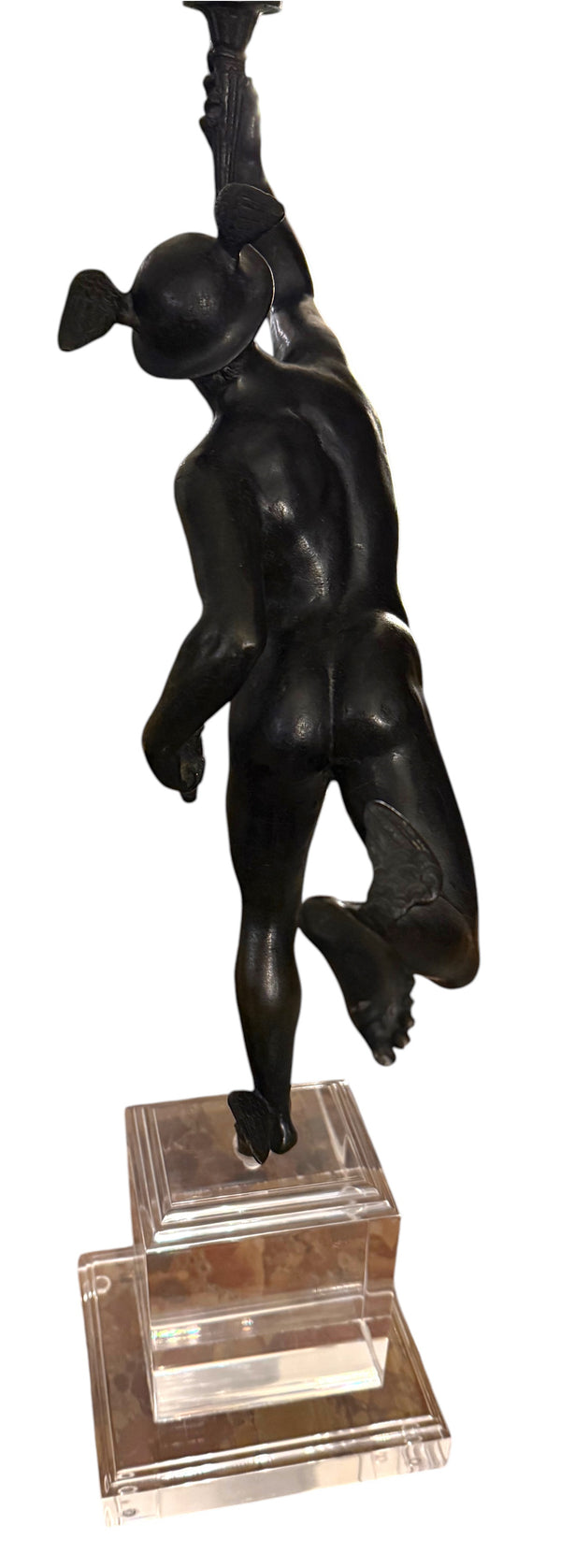 Bronze “Flying Mercury” with Lily Torch, After Giambologna, Italy, 19th Century.