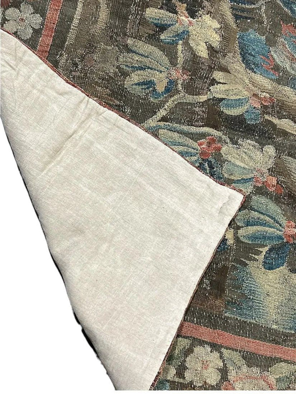 18th Century Franco-Flemish Verdure Tapestry with Bird in Flowering Landscape