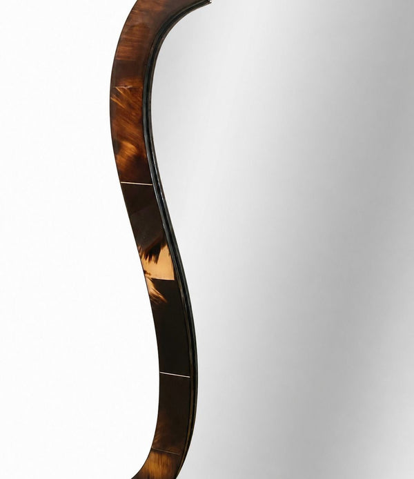 Karl Springer Chippendale-Style Horn Wall Mirror. U.S.A. Late 20th Century.