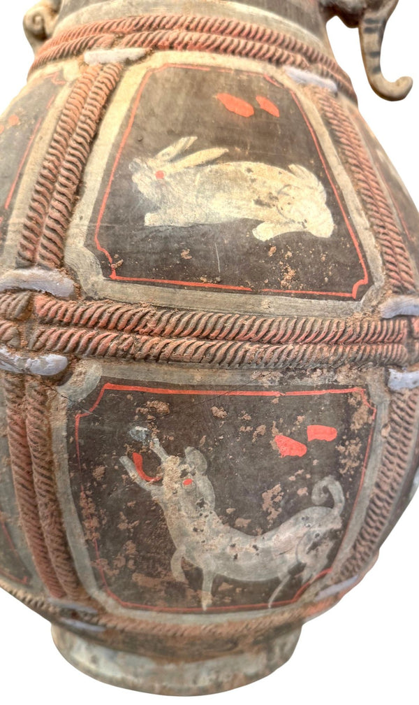 Ancient Chinese Zhou Dynasty Zodiac Pottery Vase, 500–200 BC.