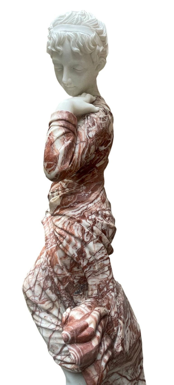 20th Century Italian Life-Size Marble Sculpture of a Dancing Girl.