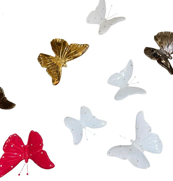 Set of Twenty Three Italian Porcelain Butterflies, 1970's.