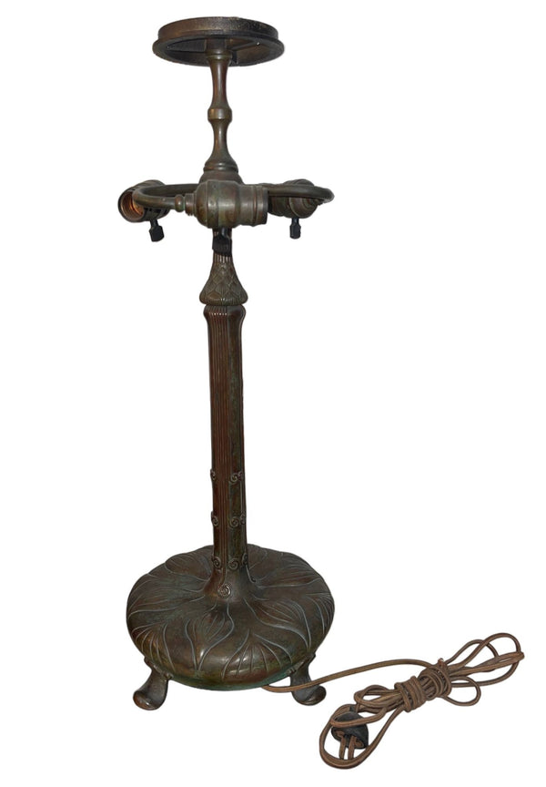 Tiffany Studios Blue Geometric Turtleback Table Lamp. U.S.A. 1910's.