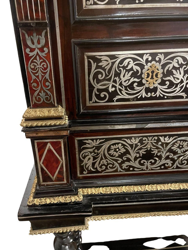 Monumental Italian Baroque Style Cabinet on Stand. Mid-19th Century.