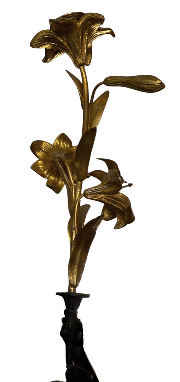 Bronze “Flying Mercury” with Lily Torch, After Giambologna, Italy, 19th Century.