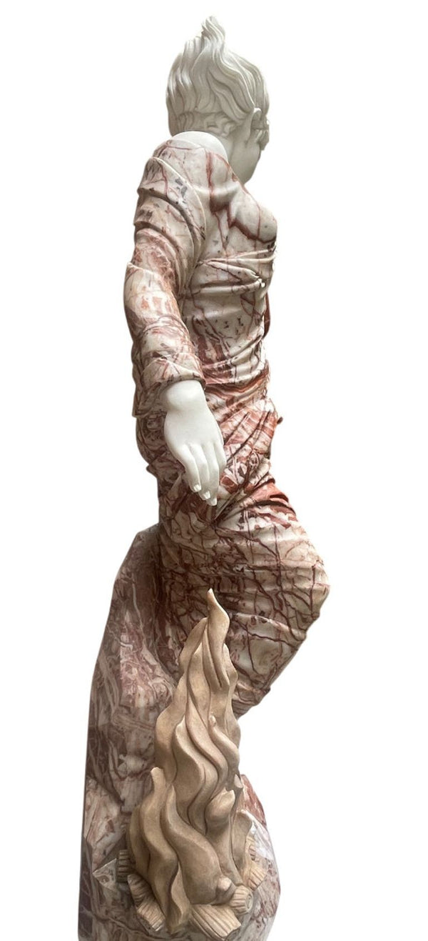20th Century Italian Life-Size Marble Sculpture of a Dancing Girl.