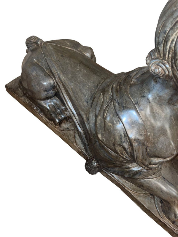 Late 19th Century Pair French Stone Sphinx Figures of Madame de Pompadour