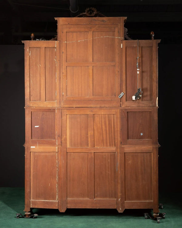Monumental French Walnut Cabinet by Mercier Frères with Wedgwood Plaques, c.1880