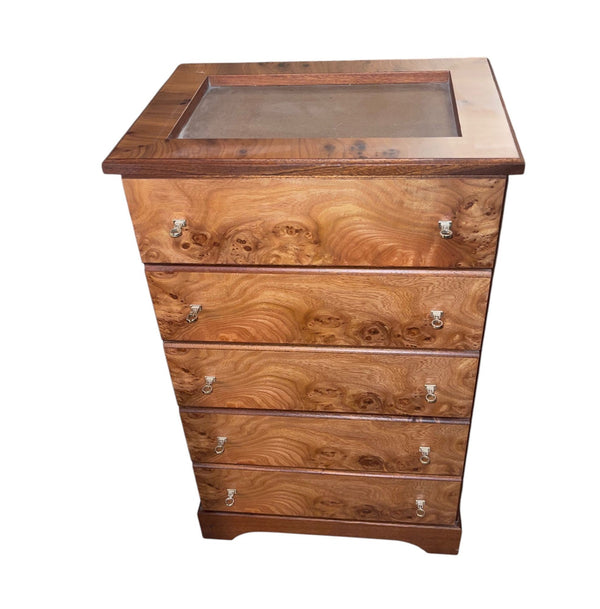 Agresti Lo Scrigno Briar & Mahogany Jewelry Armoire. Italy, 21st Century.