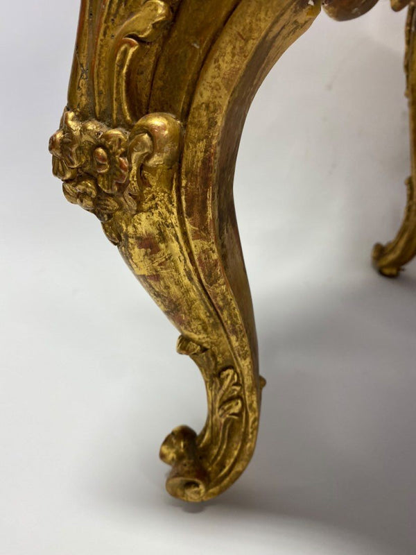 Pair of 20th Century Italian Hand-Carved Water Gilt Armchairs