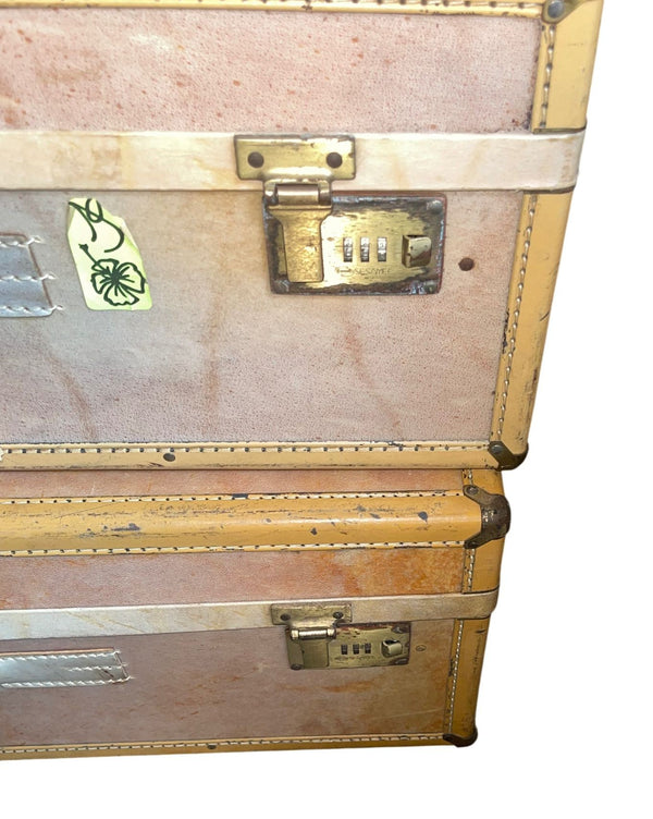 Mid-Century Set of Seven Hartmann Skymate Leather Suitcases. U.S.A.