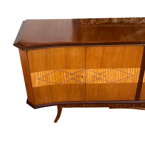 Italian Mid-Century Inlaid Six-Door Sideboard. 1960's.