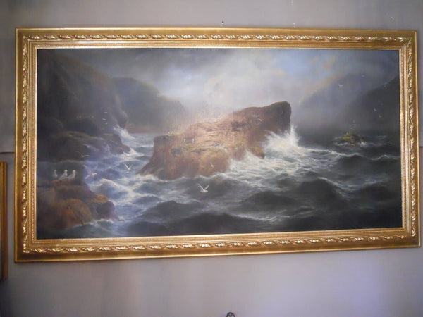 Astonishing Daniel Sherrin 19th Century Oil Painting of a Seascape