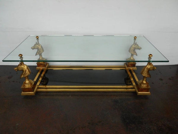 Maison Charles Horse Head Coffee Table with Clear & Tinted Glass, France, 20th C