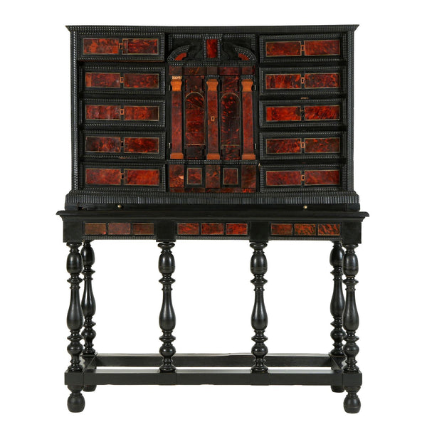 Flemish 18th Century Tortoiseshell Inlaid Cabinet on Stand