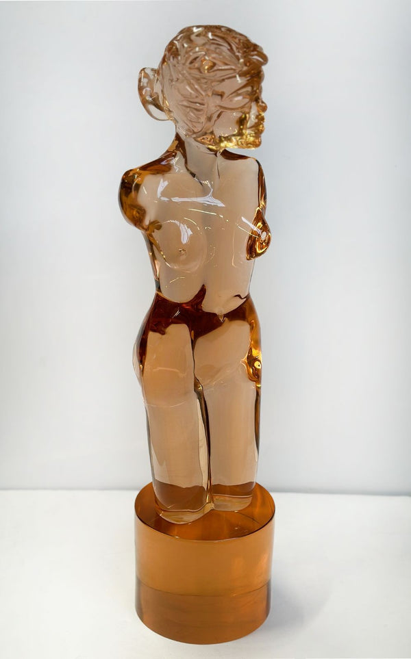 Abstract "Venus de Milo" Murano Glass Sculpture by Loredano Rosin