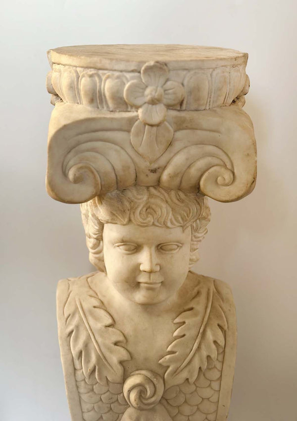 Late 19th Century Italian White Marble Pedestal