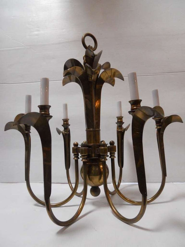 Charming Set of Six Brass Chandeliers