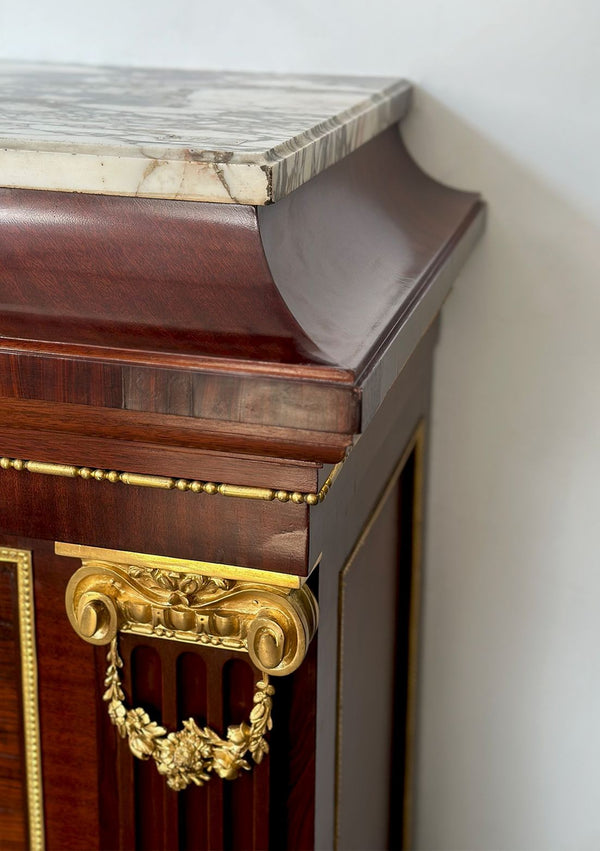 French 19th Century Mahogany Ormolu Cabinet by Grohé Frères