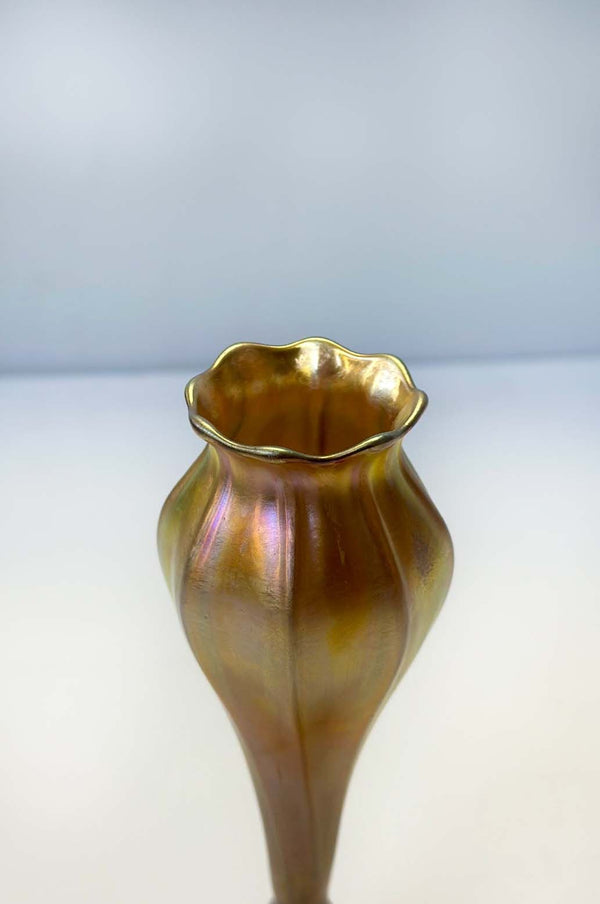 Louis Comfort Tiffany Iridescent Favrile Glass Tulip Vase
