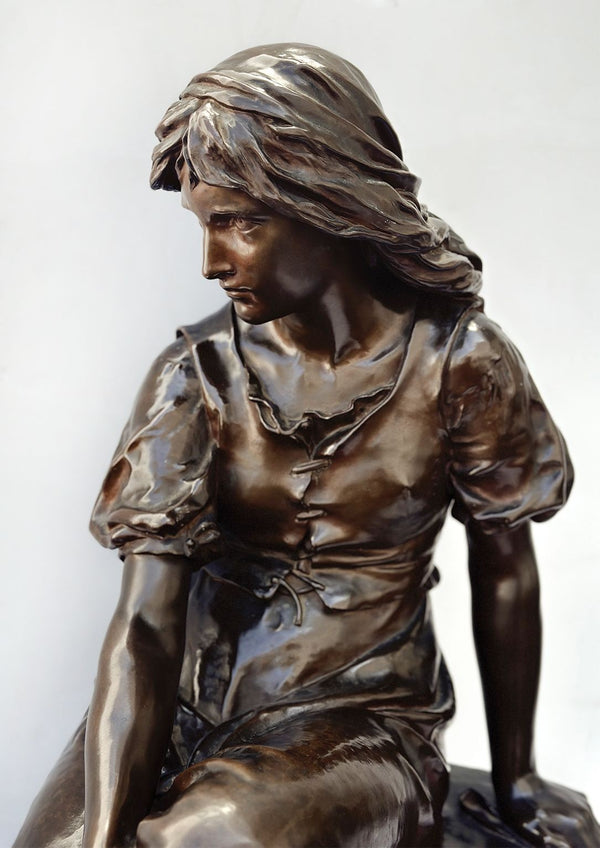 Large "Mignon" Bronze Sculpture by Eugène Aizelin, 1880