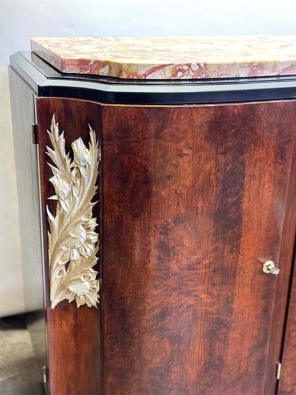 French Art Deco Credenza with Marble Top, c. 1920's