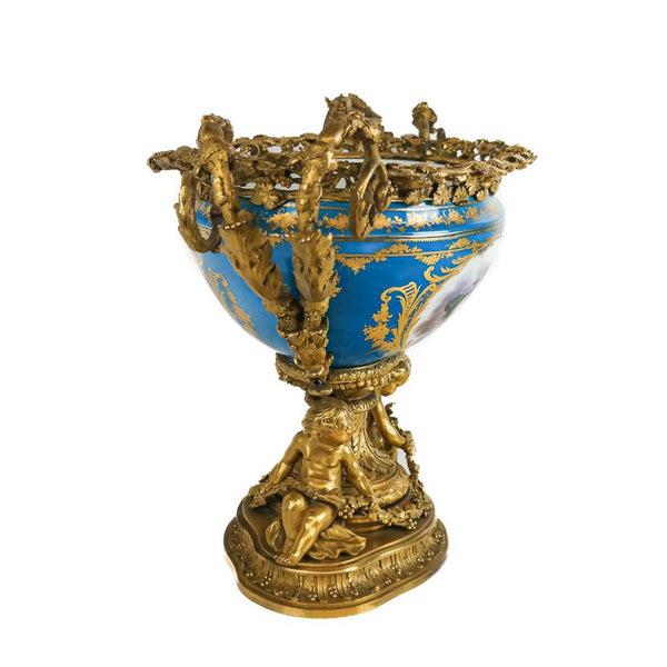 French Late 19th Century Porcelain & Gilt Bronze Centerpiece
