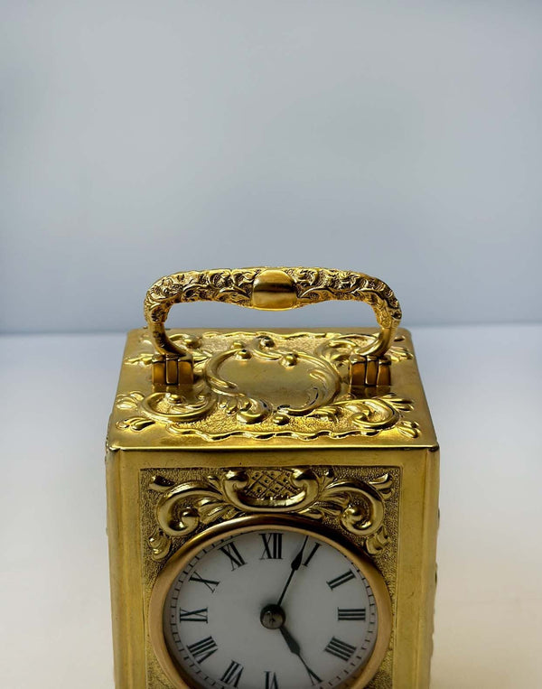 R&C Paris Brass Carriage Clock,c. 1900's