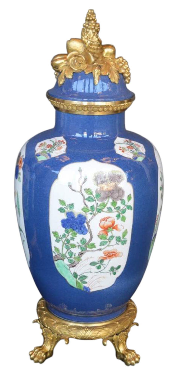 Pair of Mid-19th Century Ormolu-Mounted Chinese Export Porcelain Vases.