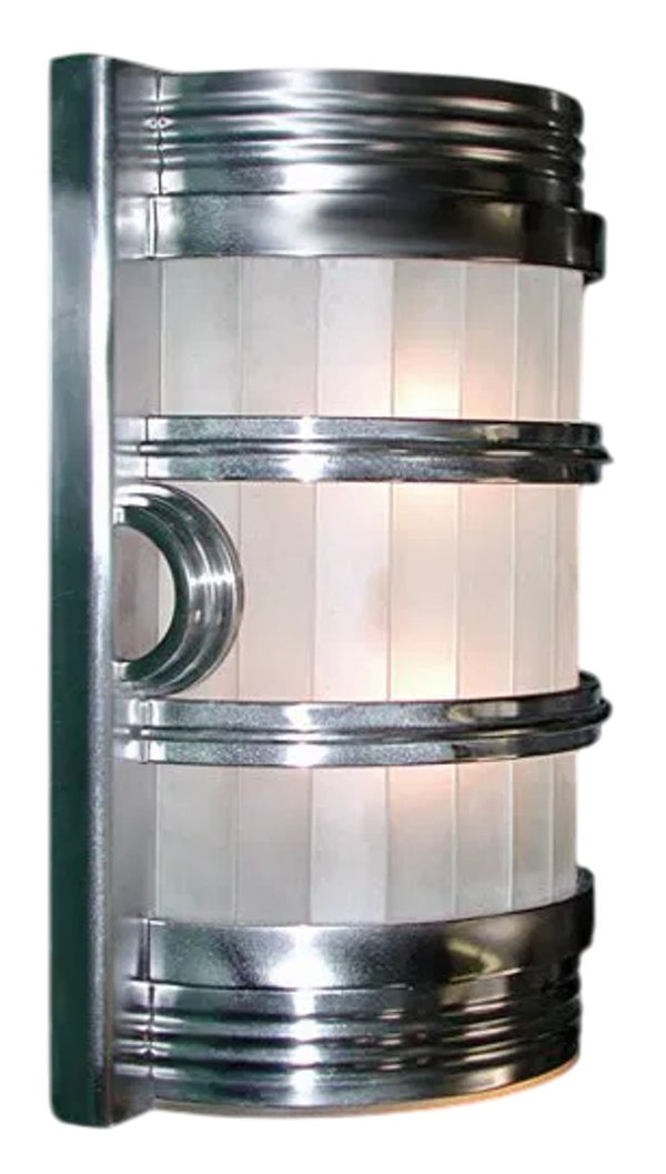 Pair of Impressive Art Deco Sconces with Frosted Glass and Metal. U.S.A. 1930's.