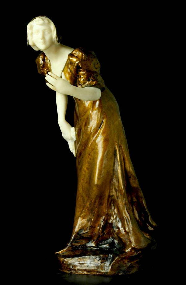 Gilt Bronze & Marble Sculpture by A. Gory, c. 1920's