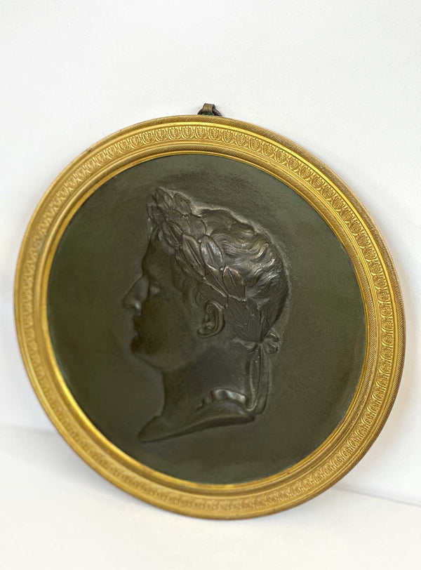 19th Century Bronze Neoclassical Relief Plaque of Napoleon