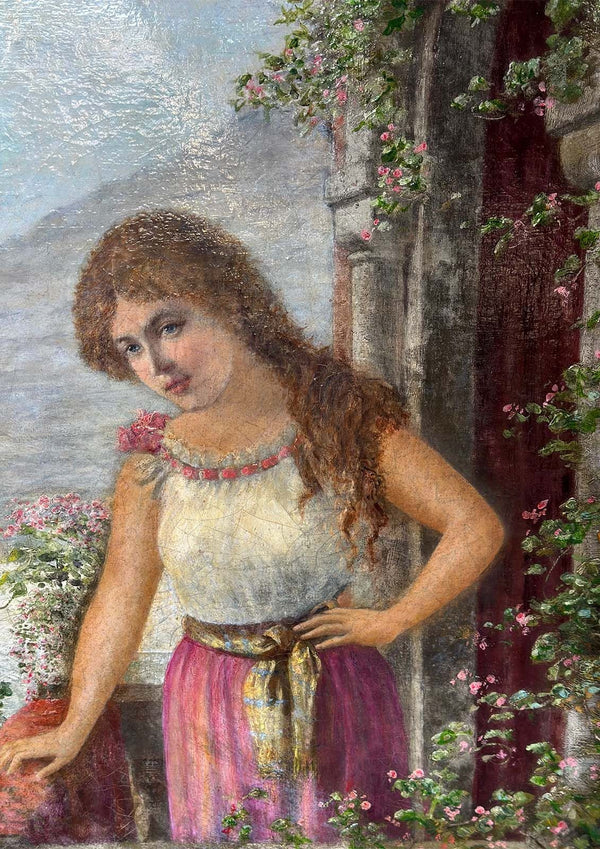 Late 19th Century Italian Portrait of Young Lady