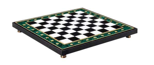 20th Century Russian Dolerite, Malachite & Kascholong Opal Chess Set.
