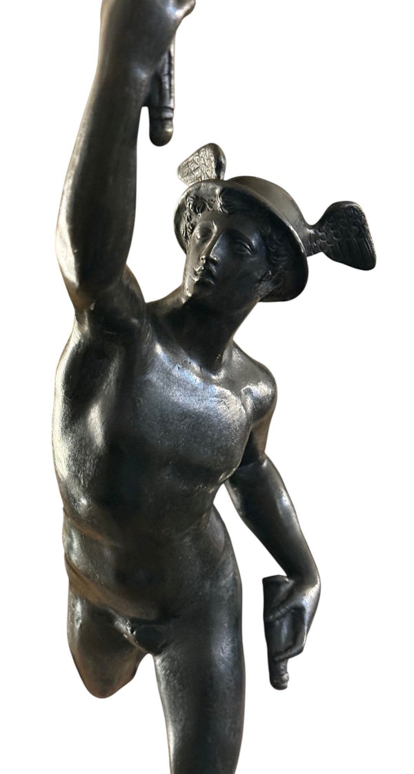 Bronze “Flying Mercury” with Lily Torch, After Giambologna, Italy, 19th Century.