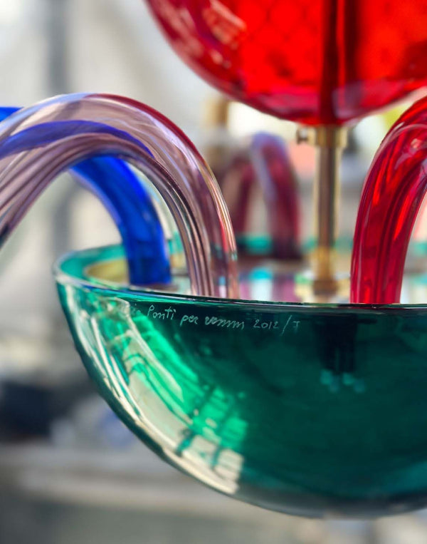 Modern Multicolor Murano Glass Chandelier by Gio Ponti for Venini, Italy, 2012.