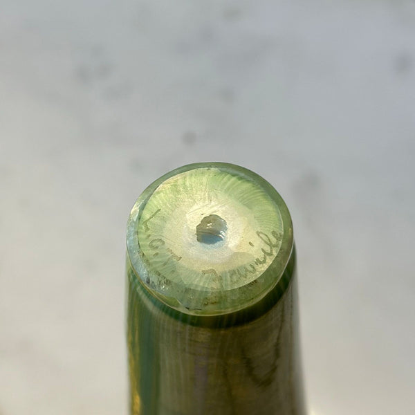 L.C. Tiffany Favrile Glass and Gilt Bronze Trumpet Vase, No. 1043