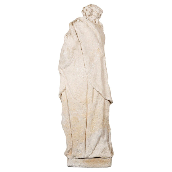 Late 19th Century Italian Poured Stone Statue of a Robed Woman