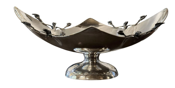 Pair of Damar 925 Sterling Silver Floral Centerpiece Bowls, Turkey, Late 20th C.