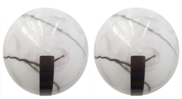 Set of Ten Marbled Murano Glass Half-Moon Sconces. Italy, 1970's.