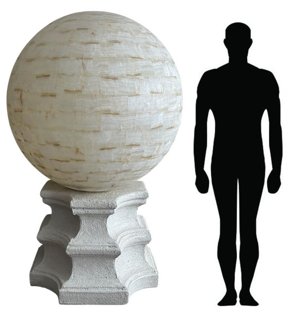 Oversized Pair of Onyx Floor Lamps with Sculptural Base. U.S.A. 1980's