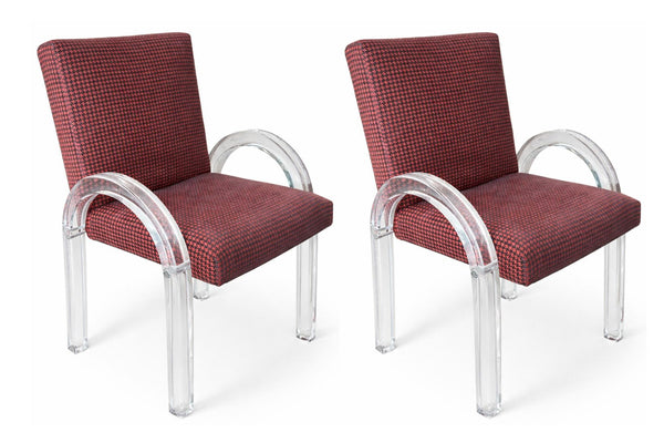 Set of Ten Charles Hollis Jones Lucite Dining Chairs, USA, 1970s