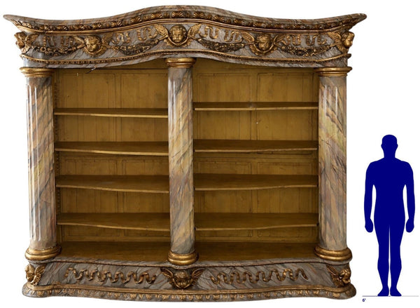 Monumental Mid-19th Century French Painted and Gilded Bibliothèque / Bookcase