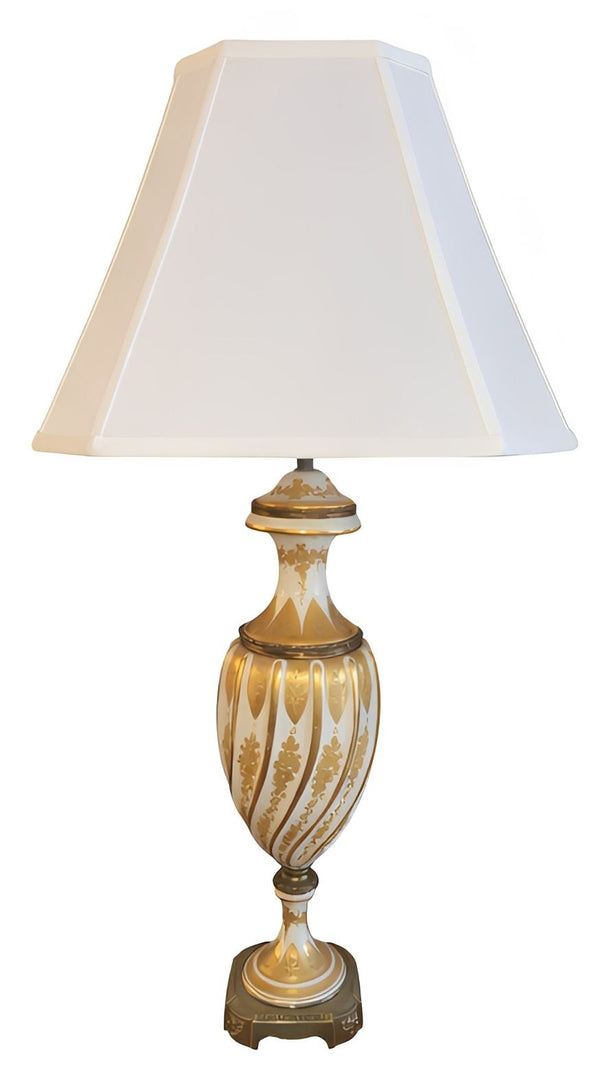 Pair Sèvres Style Porcelain Table Lamps Signed Weidmann Sèvres. France, 1950's.