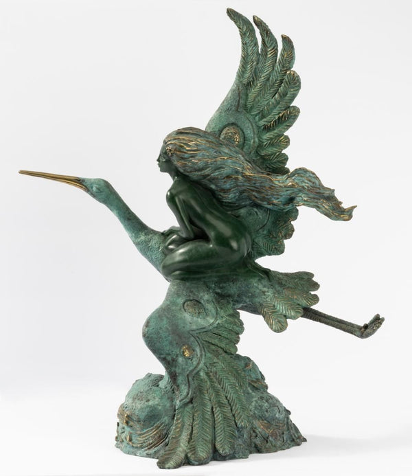 "Emerald Dream" Bronze Sculpture by Jiang Tie Feng (1991)