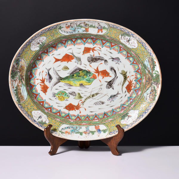 Pair of Late 19th Century Chinese Export Famille Verte Platters