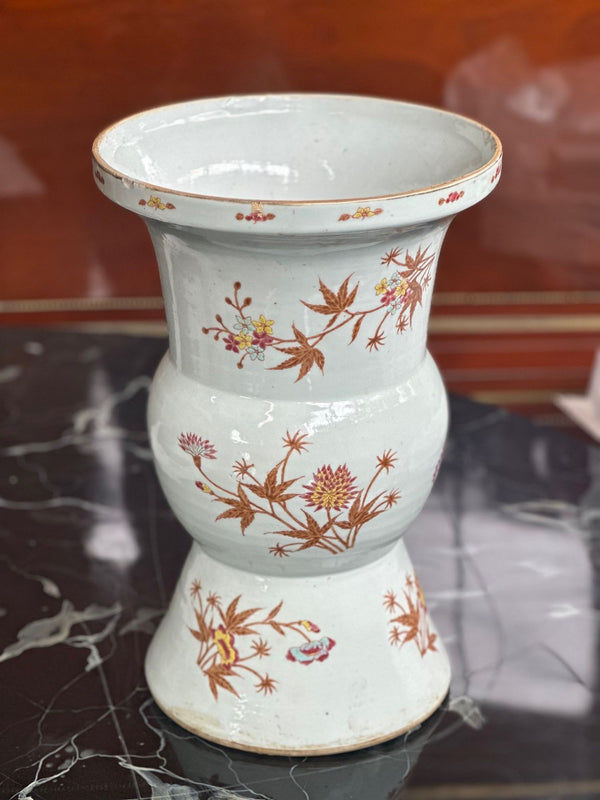 19th Century Chinese Porcelain Vase with Botanical Details